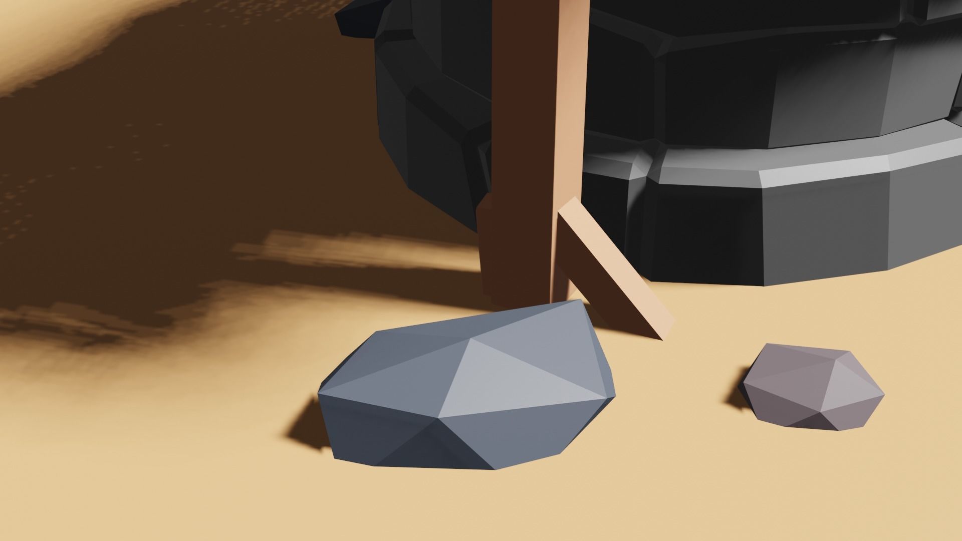 low poly well water Free low-poly 3D model_2