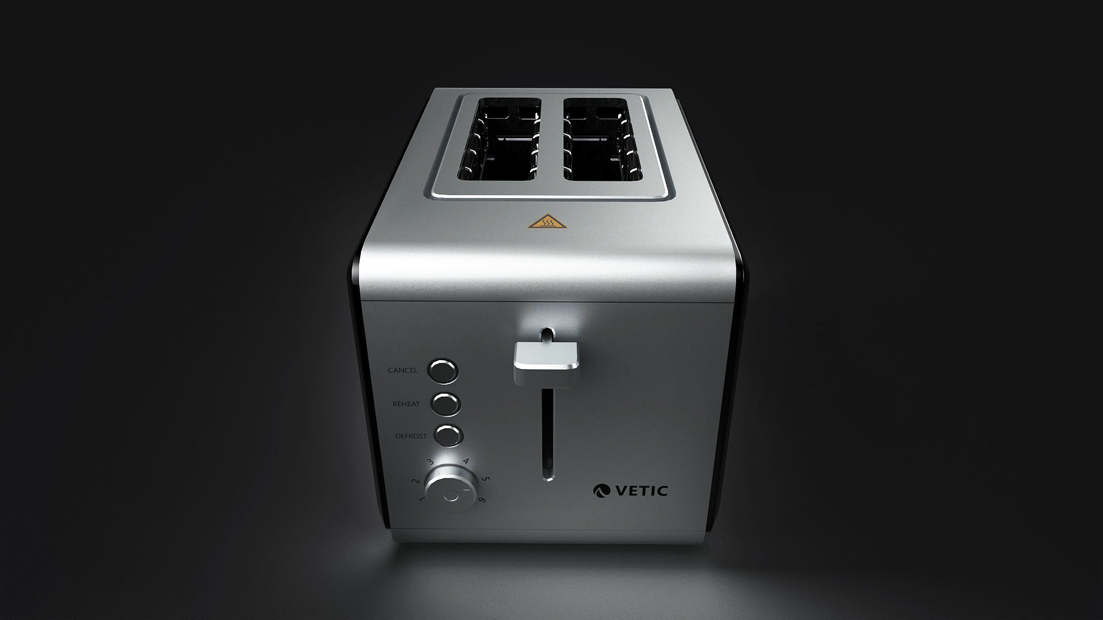 Toaster for kitchen Low-poly 3D model_4