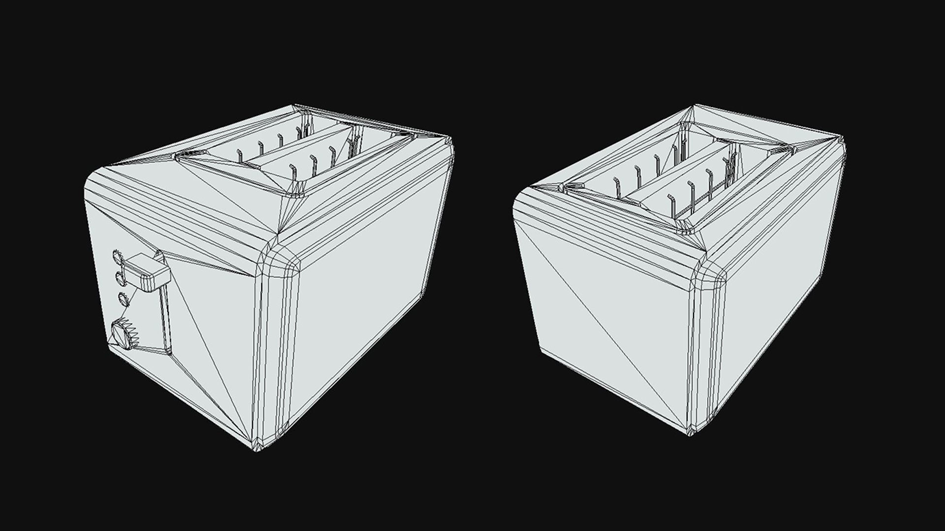 Toaster for kitchen Low-poly 3D model_5