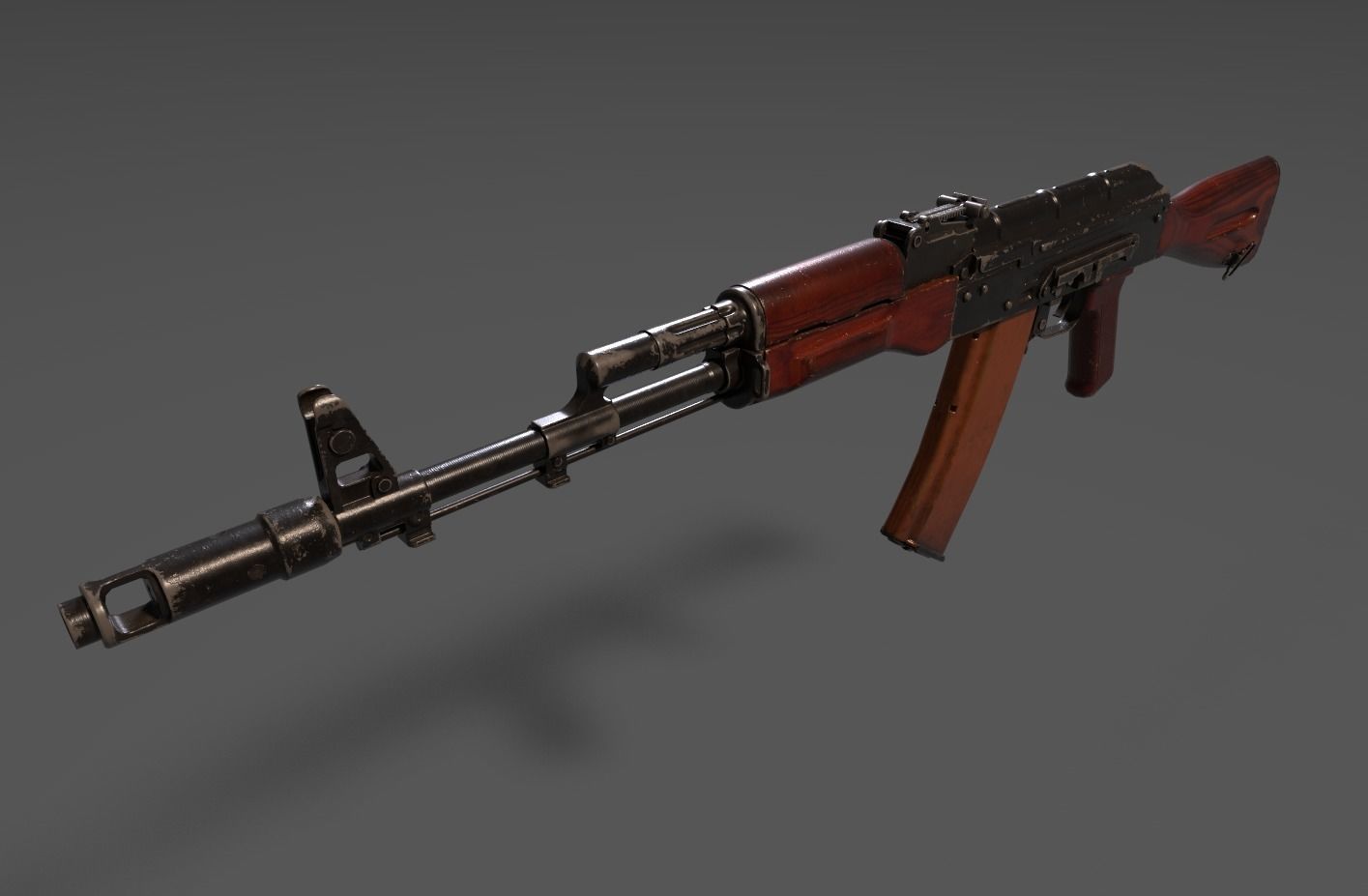 AK 47 Low-poly 3D model_8