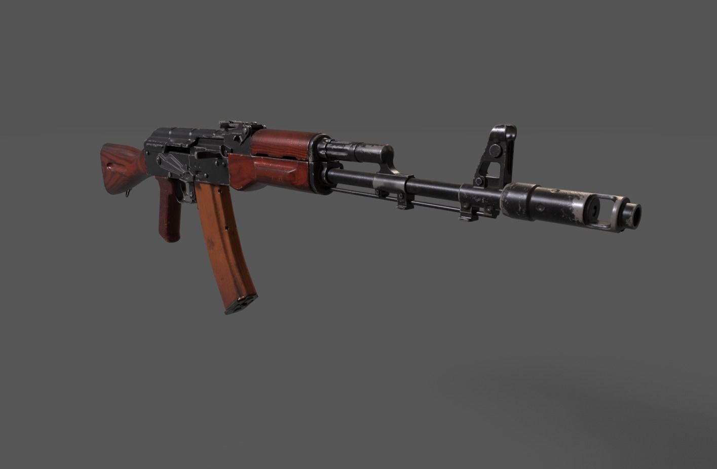 AK 47 Low-poly 3D model_4