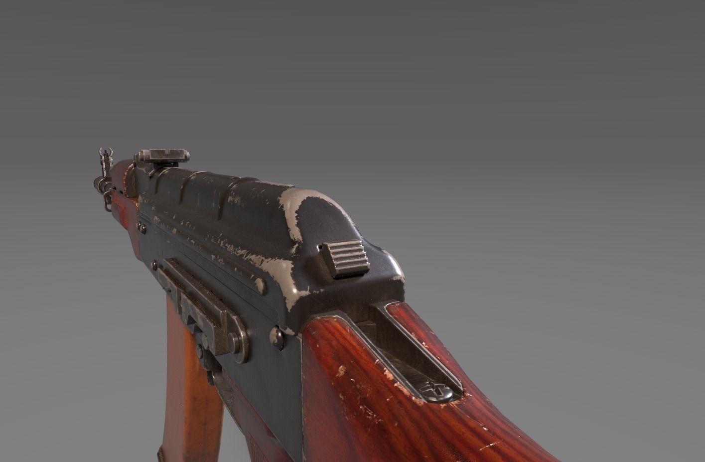 AK 47 Low-poly 3D model_5