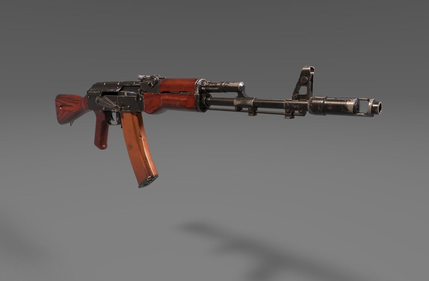 AK 47 Low-poly 3D model_2
