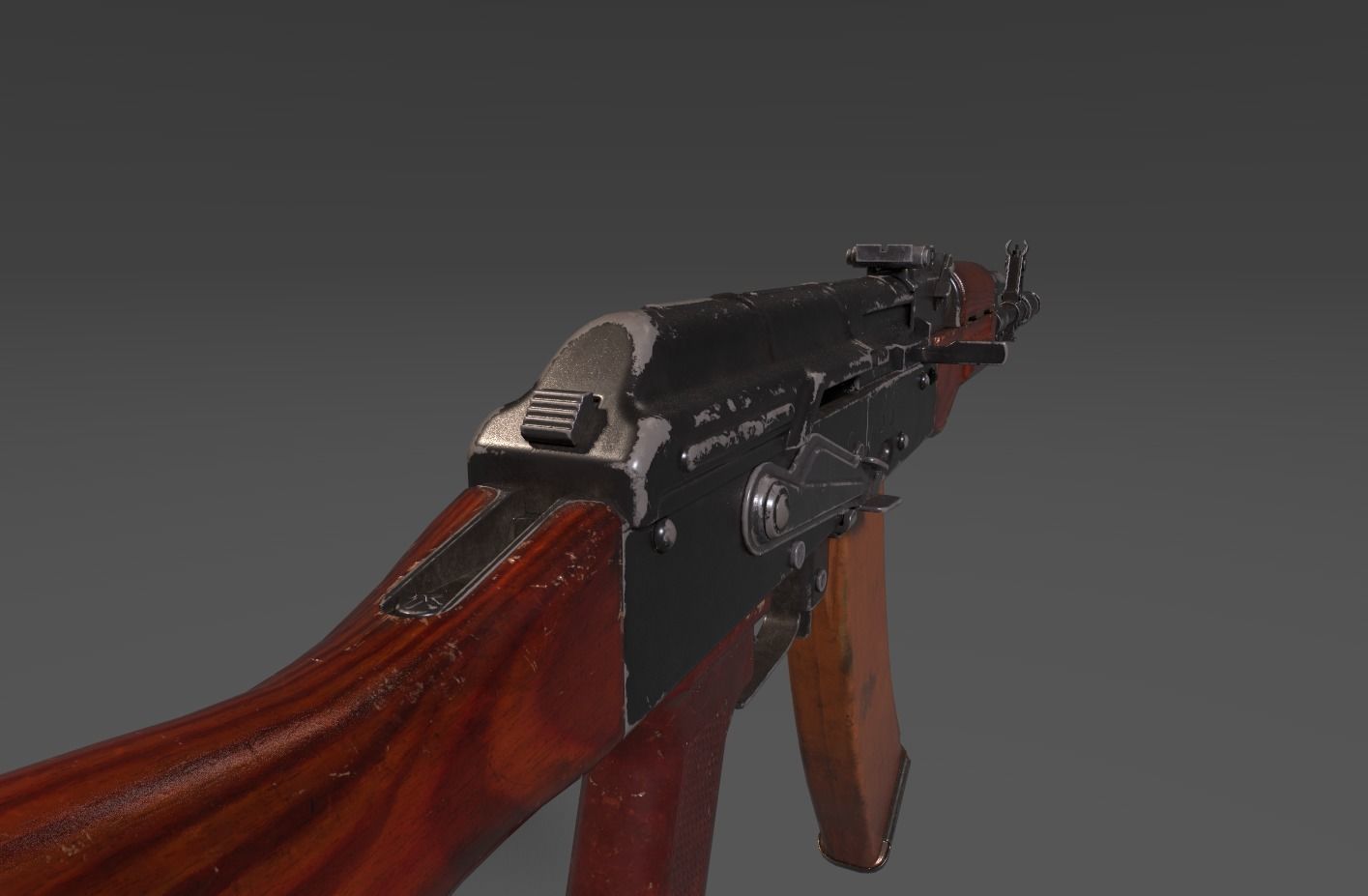 AK 47 Low-poly 3D model_7