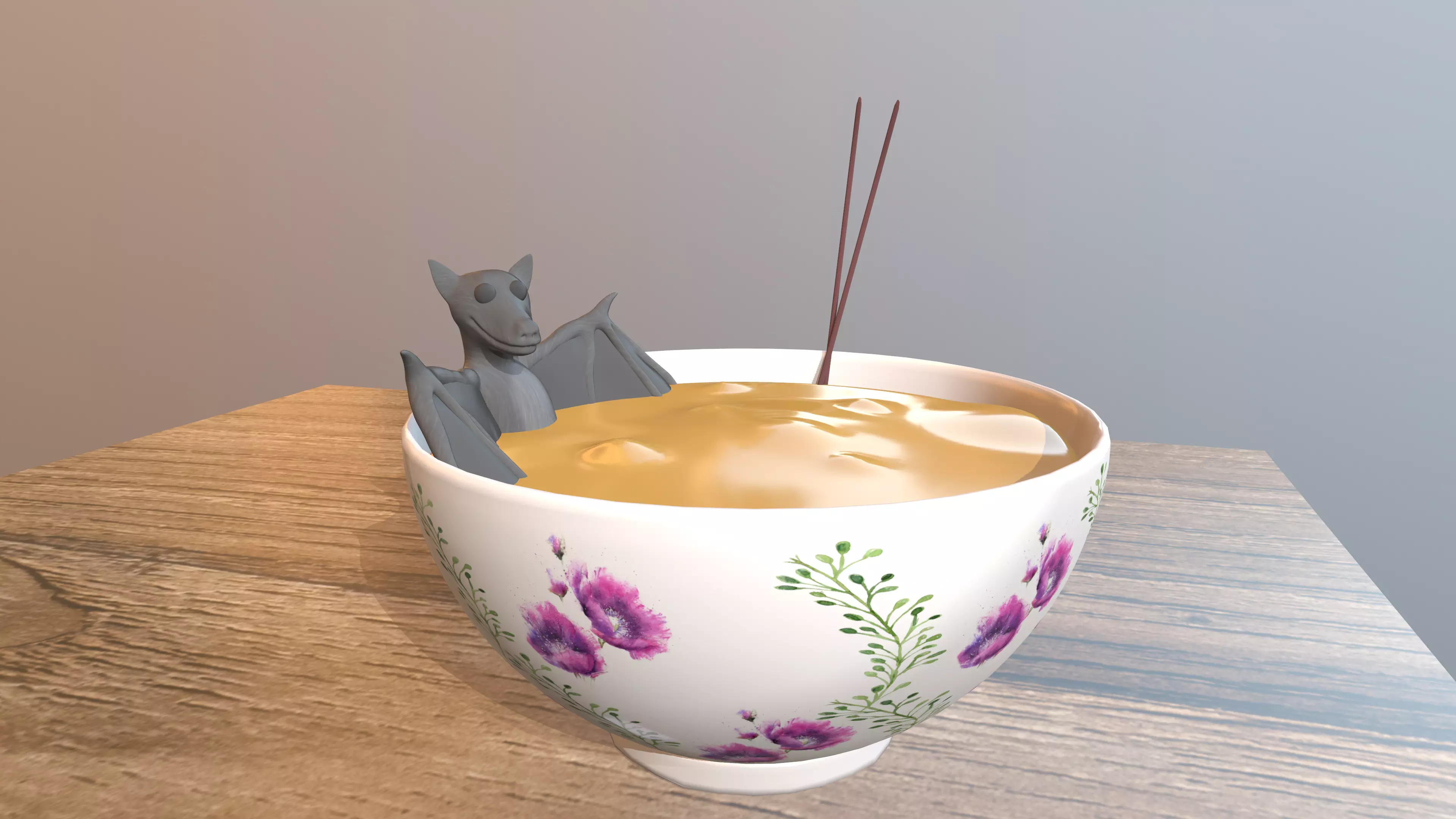 Bat soup of Coronavirus 3D print model