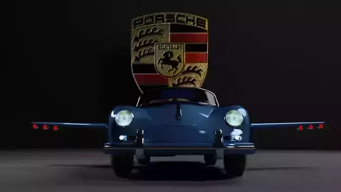 porsche jet car with detachable wings 3D model