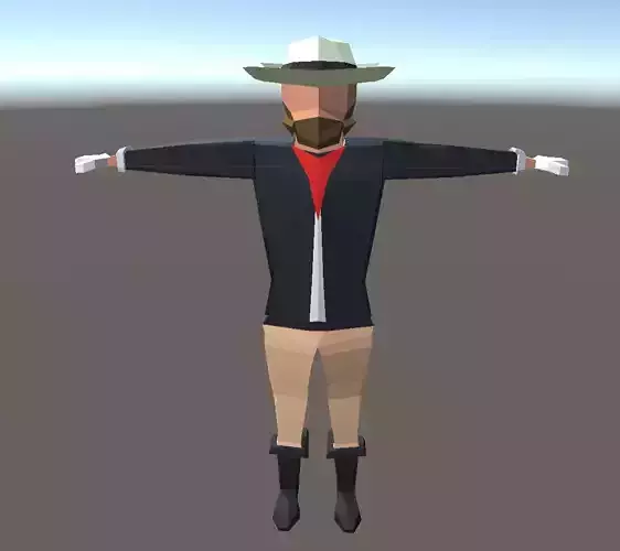 Low Poly Cowboy Model