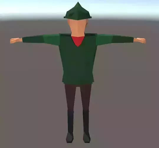Low Poly Archer Model elf