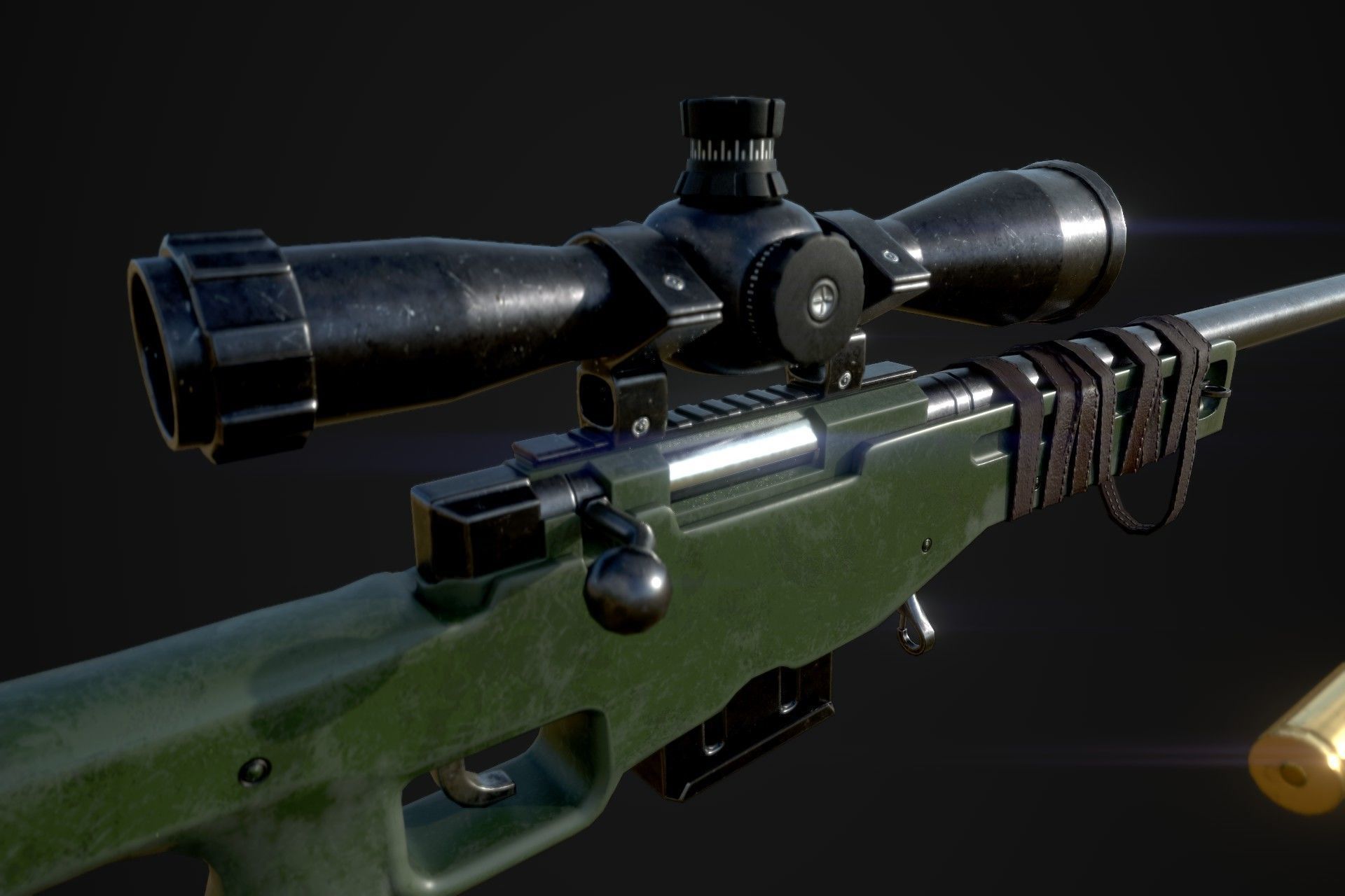 AWP Sniper L96 Low-poly 3D model_6