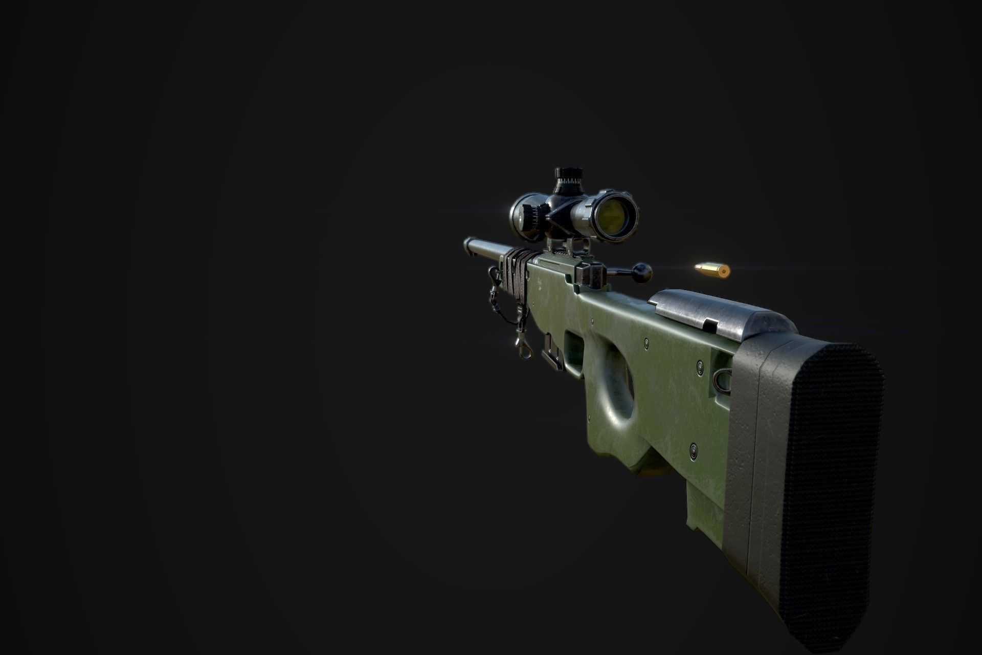AWP Sniper L96 Low-poly 3D model_4