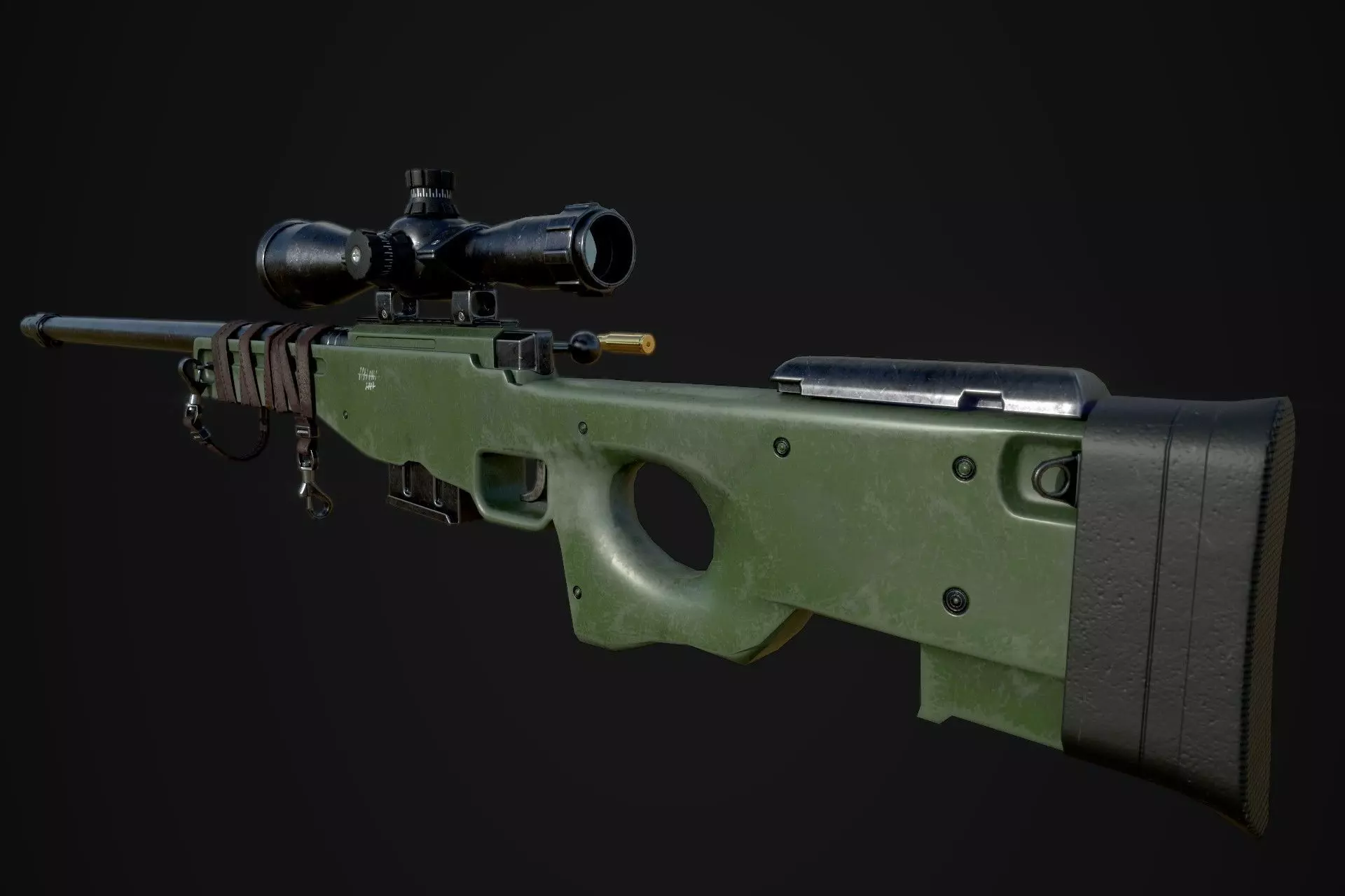 AWP Sniper L96 Low-poly 3D model_0