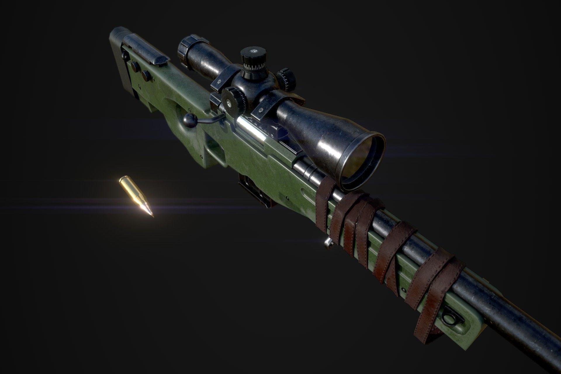 AWP Sniper L96 Low-poly 3D model_3