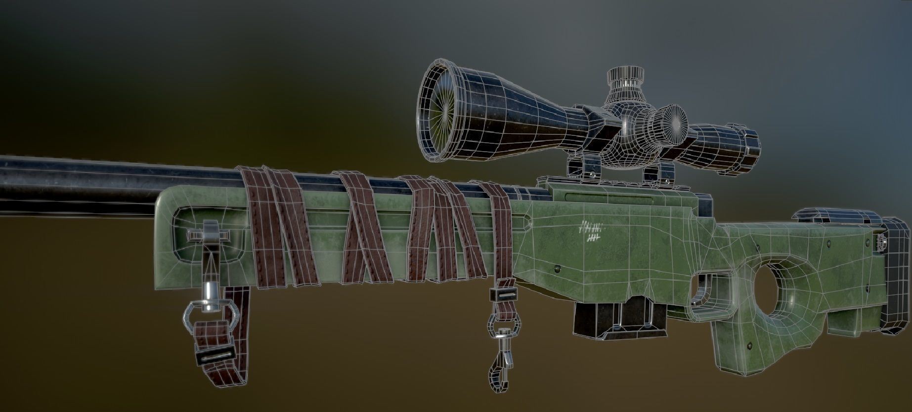 AWP Sniper L96 Low-poly 3D model_7