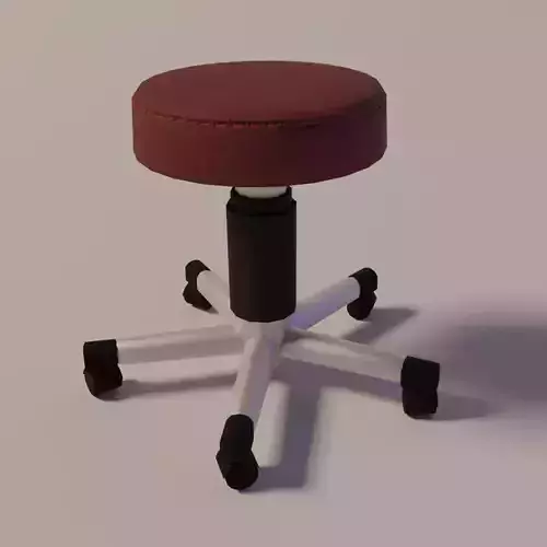 Stool in Leather and metal