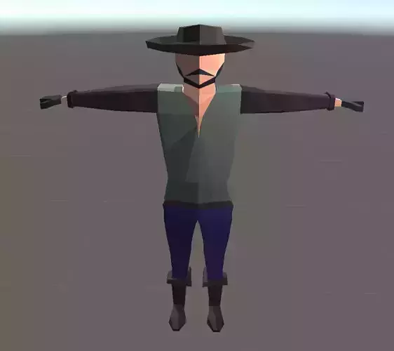Low Poly Cowboy Model
