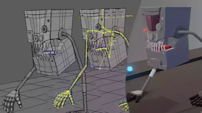 Robot Rig Low-poly 3D model