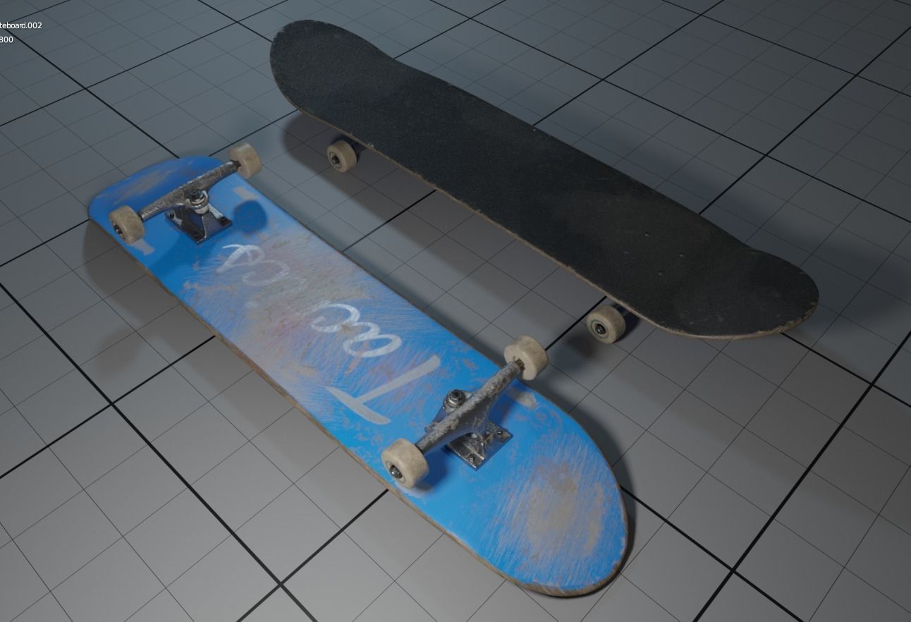 Skateboard two skateboards Low-poly 3D model_2