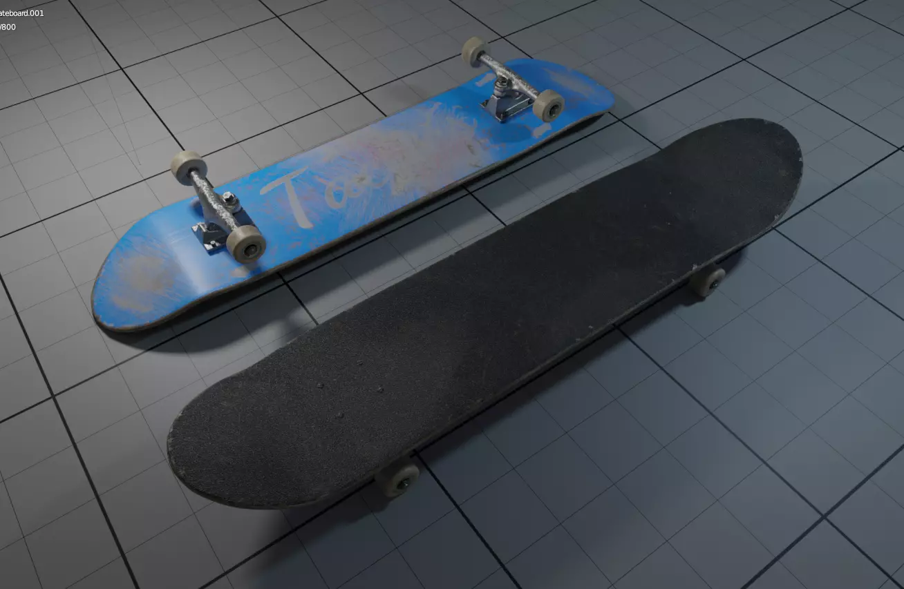 Skateboard two skateboards Low-poly 3D model_0