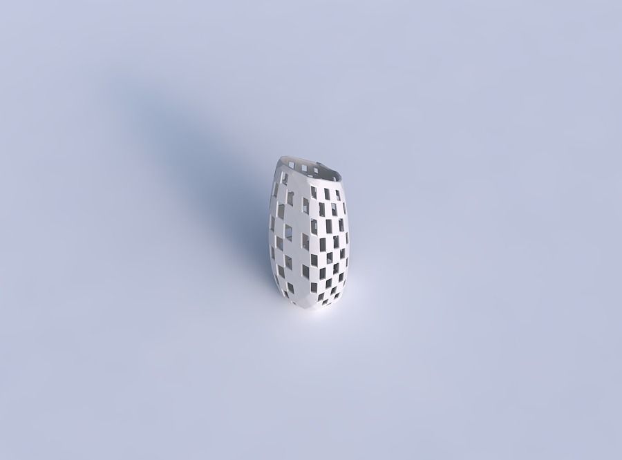 Vase bent hexagon with checker grid lattice 2 3D print model_1