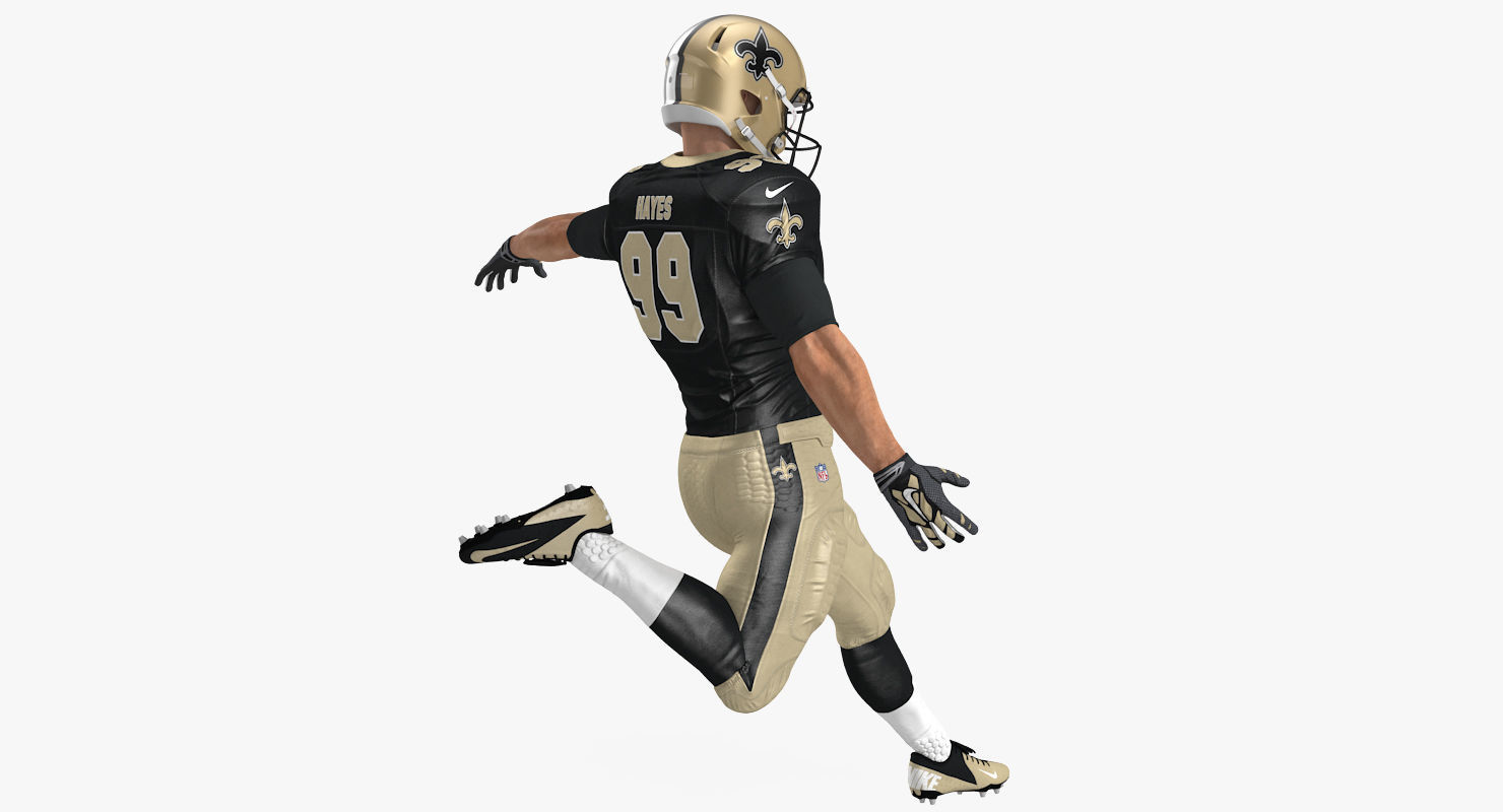 American Football Player New Orleans Saints Fur Rigged 3D model