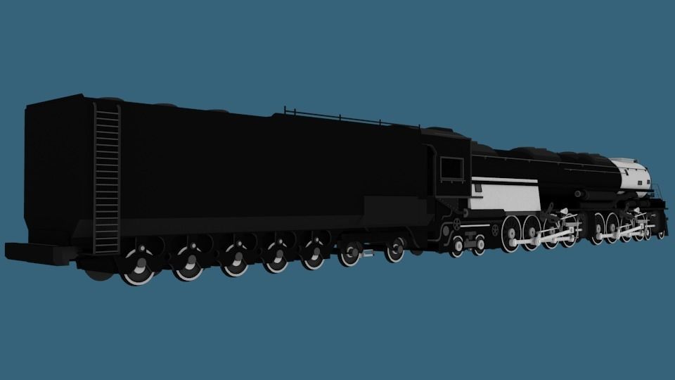 Steam Engine Locomotive Low-poly 3D model_1