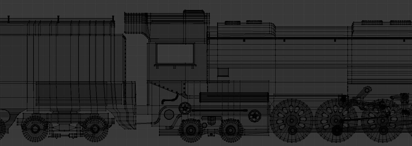 Steam Engine Locomotive Low-poly 3D model_10