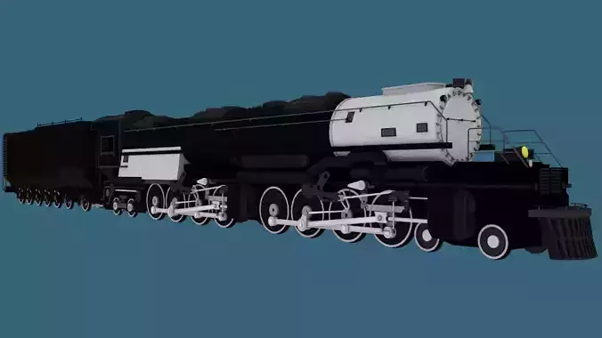 Steam Engine Locomotive Low-poly 3D model