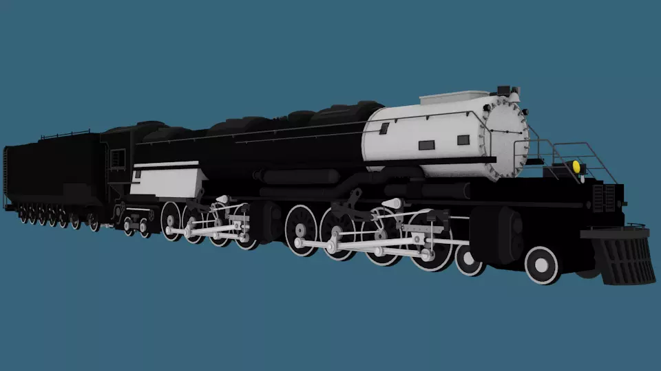 Steam Engine Locomotive Low-poly 3D model_0