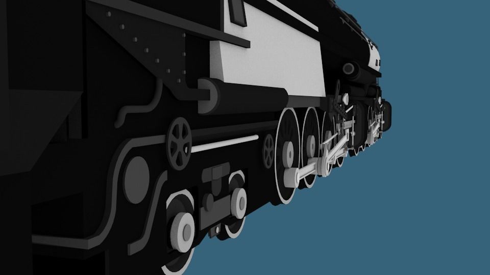 Steam Engine Locomotive Low-poly 3D model_7