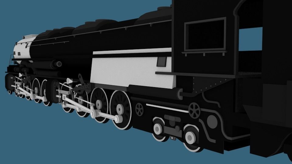 Steam Engine Locomotive Low-poly 3D model_2