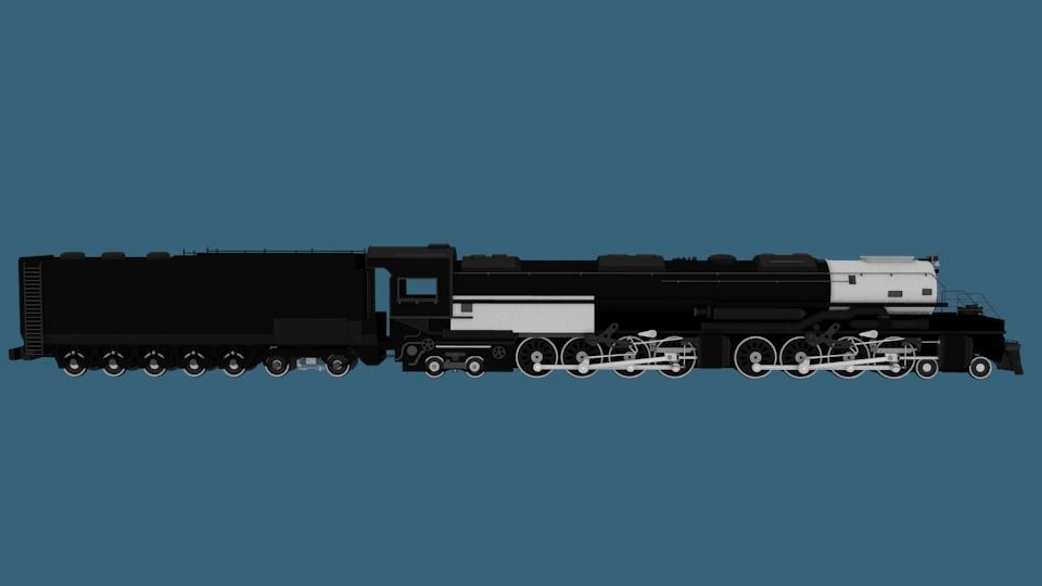 Steam Engine Locomotive Low-poly 3D model_5