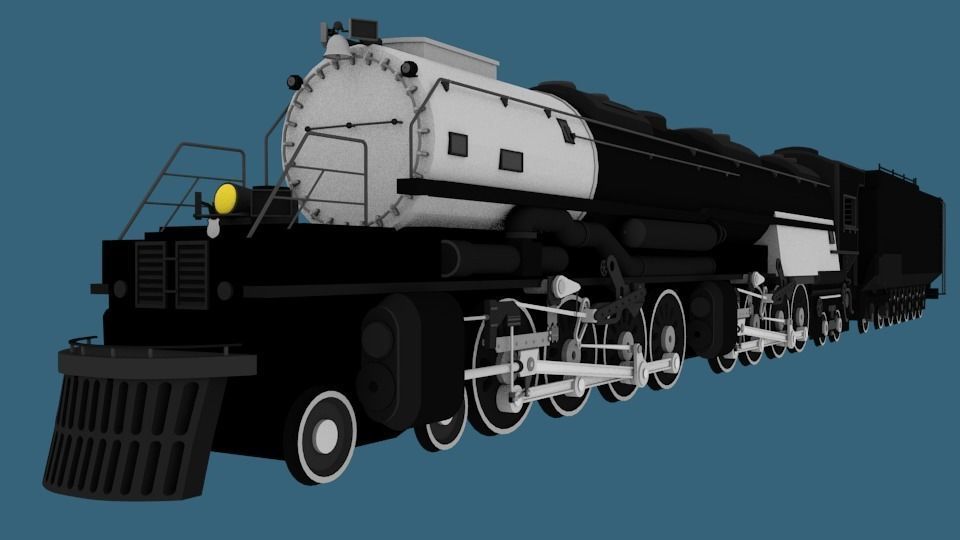 Steam Engine Locomotive Low-poly 3D model_3
