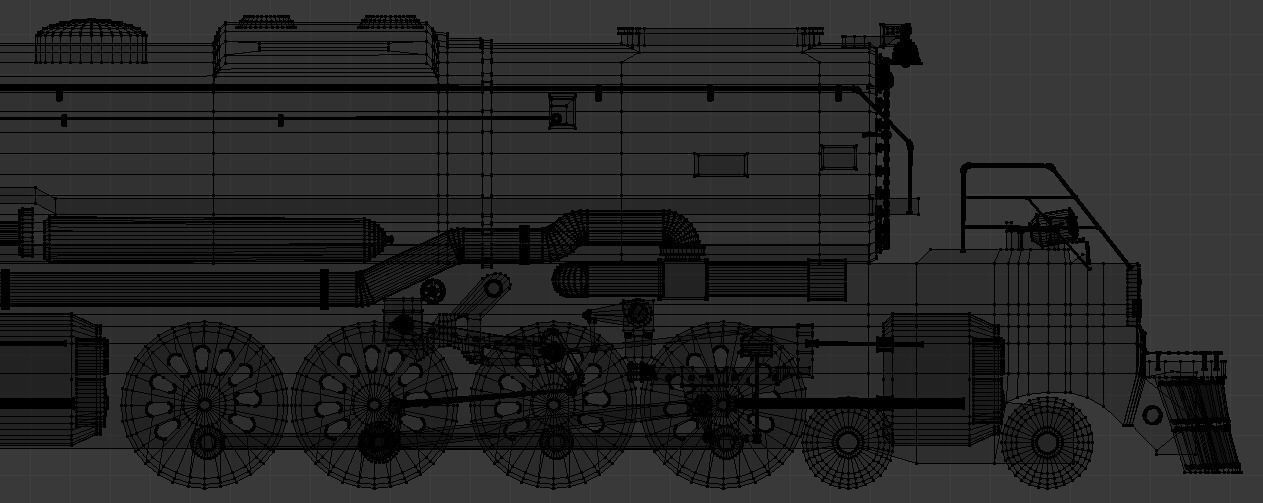 Steam Engine Locomotive Low-poly 3D model_9