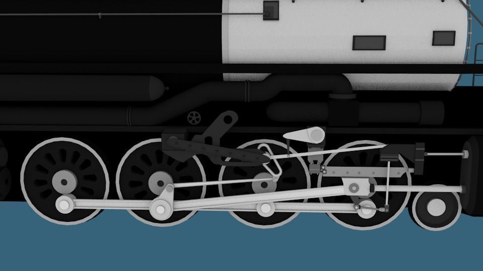 Steam Engine Locomotive Low-poly 3D model_6