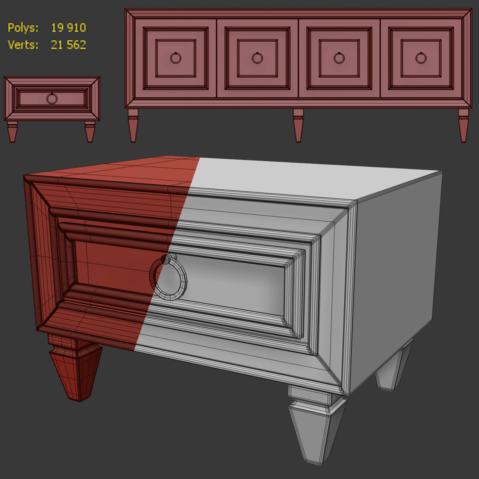 Art Deco nightstand  tvstand Bornova  3D model_7