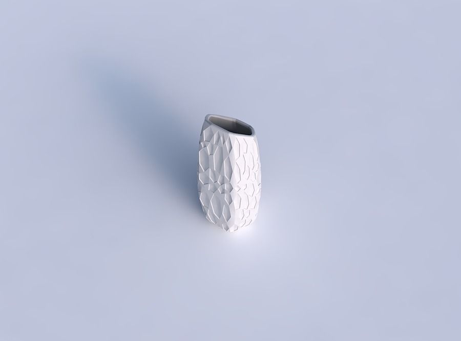 Vase bent hexagon with crystal dents 3D print model_1