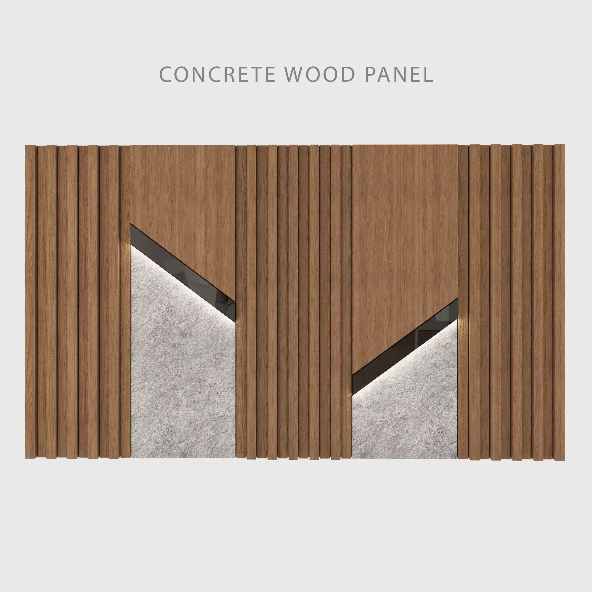 Concrete Wood Panel 5 3D model_0