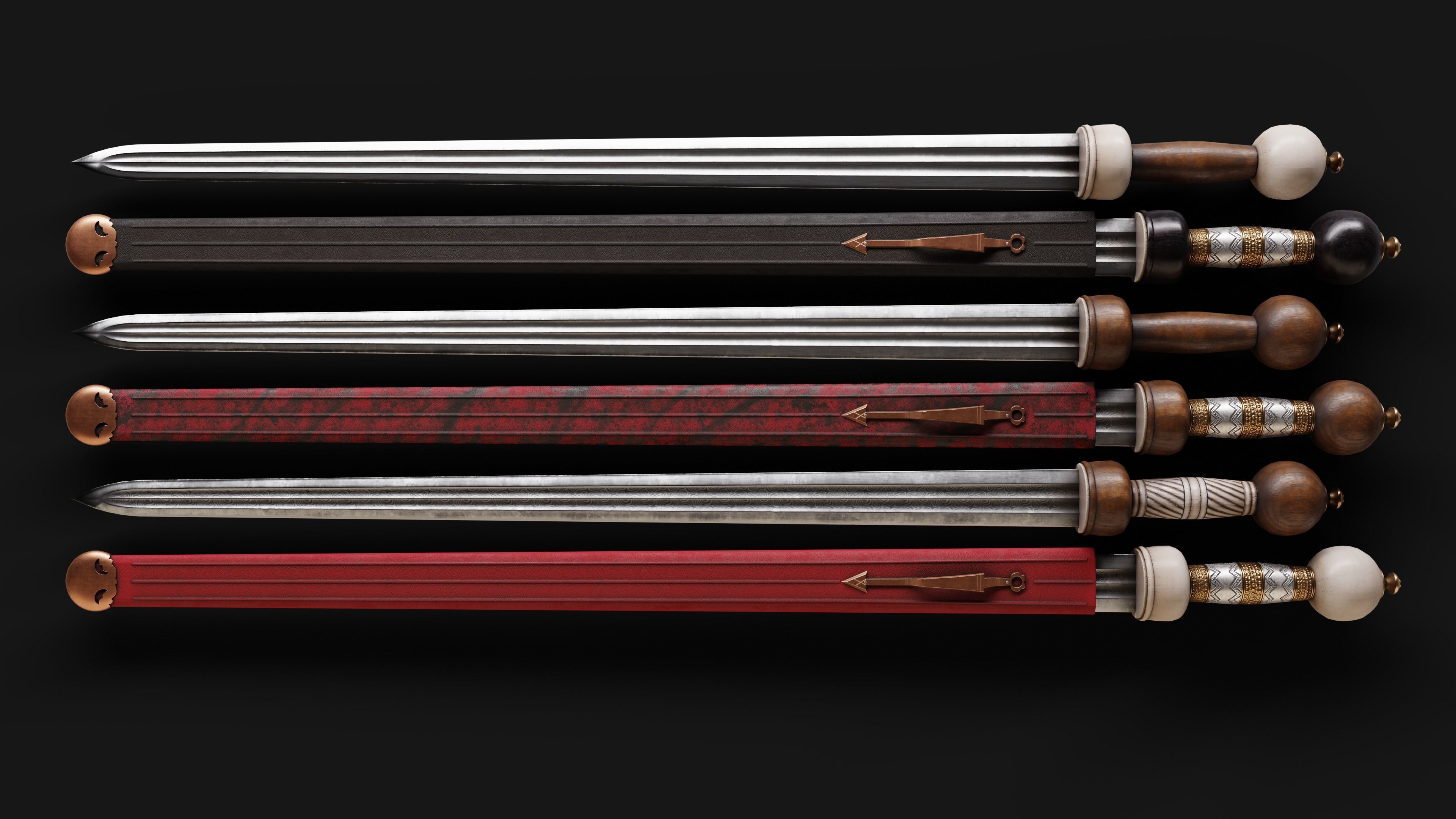 Roman Cavalry Sword Low-poly 3D model_19