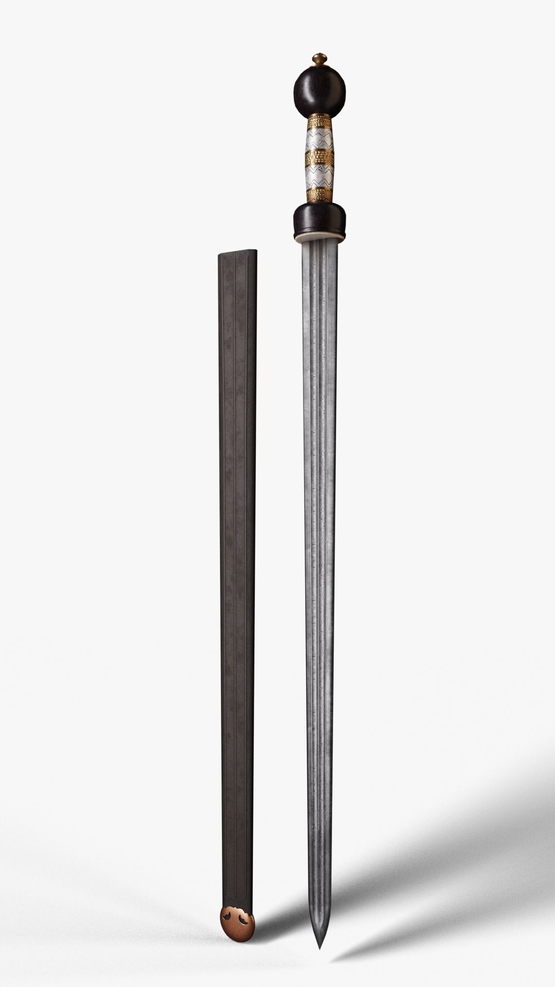 Roman Cavalry Sword Low-poly 3D model_2