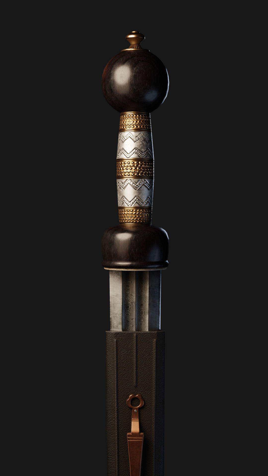 Roman Cavalry Sword Low-poly 3D model_7