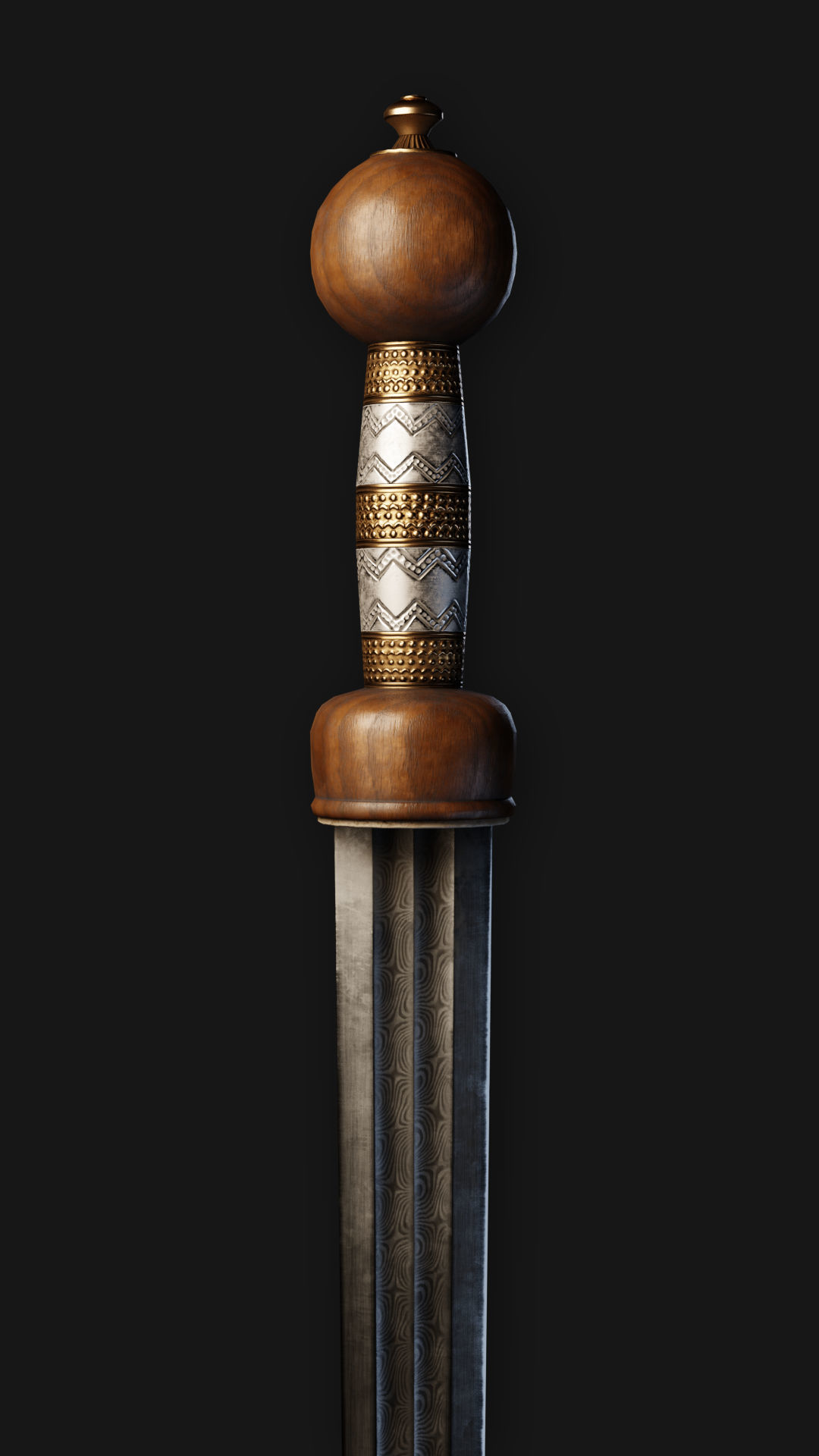 Roman Cavalry Sword Low-poly 3D model_9