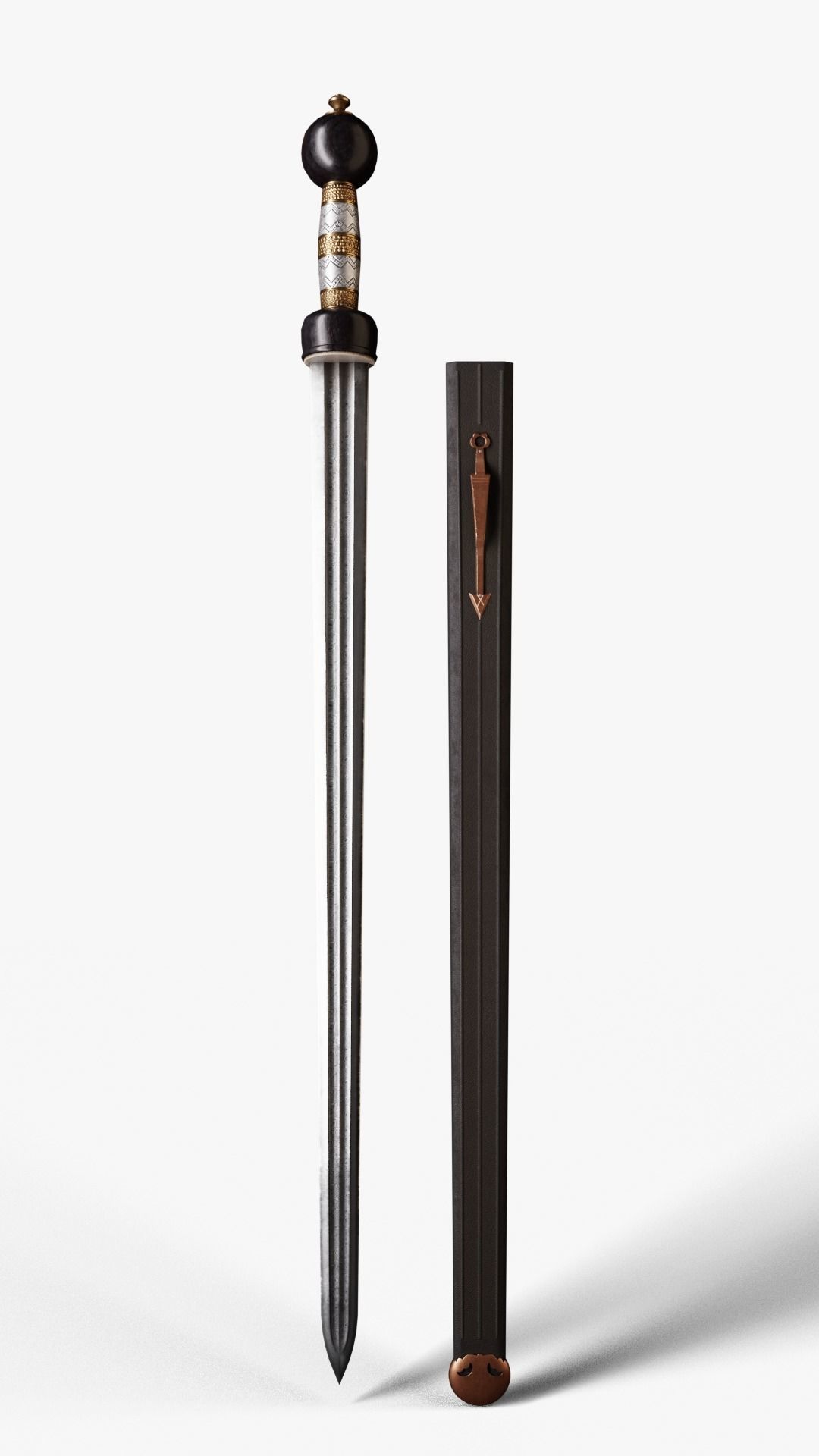 Roman Cavalry Sword Low-poly 3D model_3