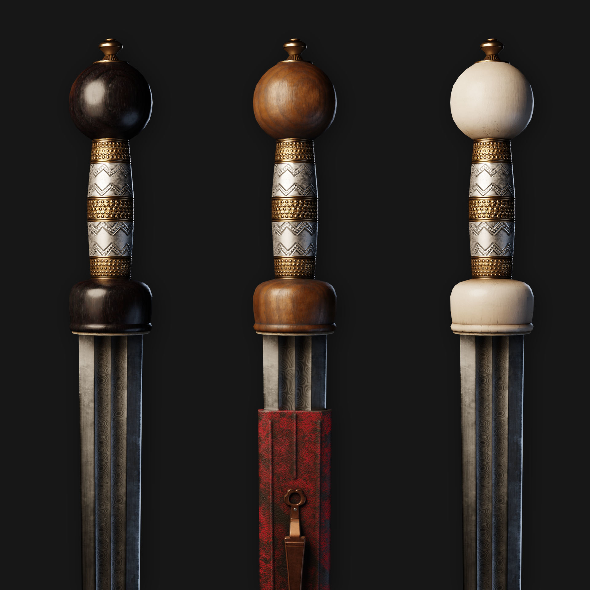 Roman Cavalry Sword Low-poly 3D model_5