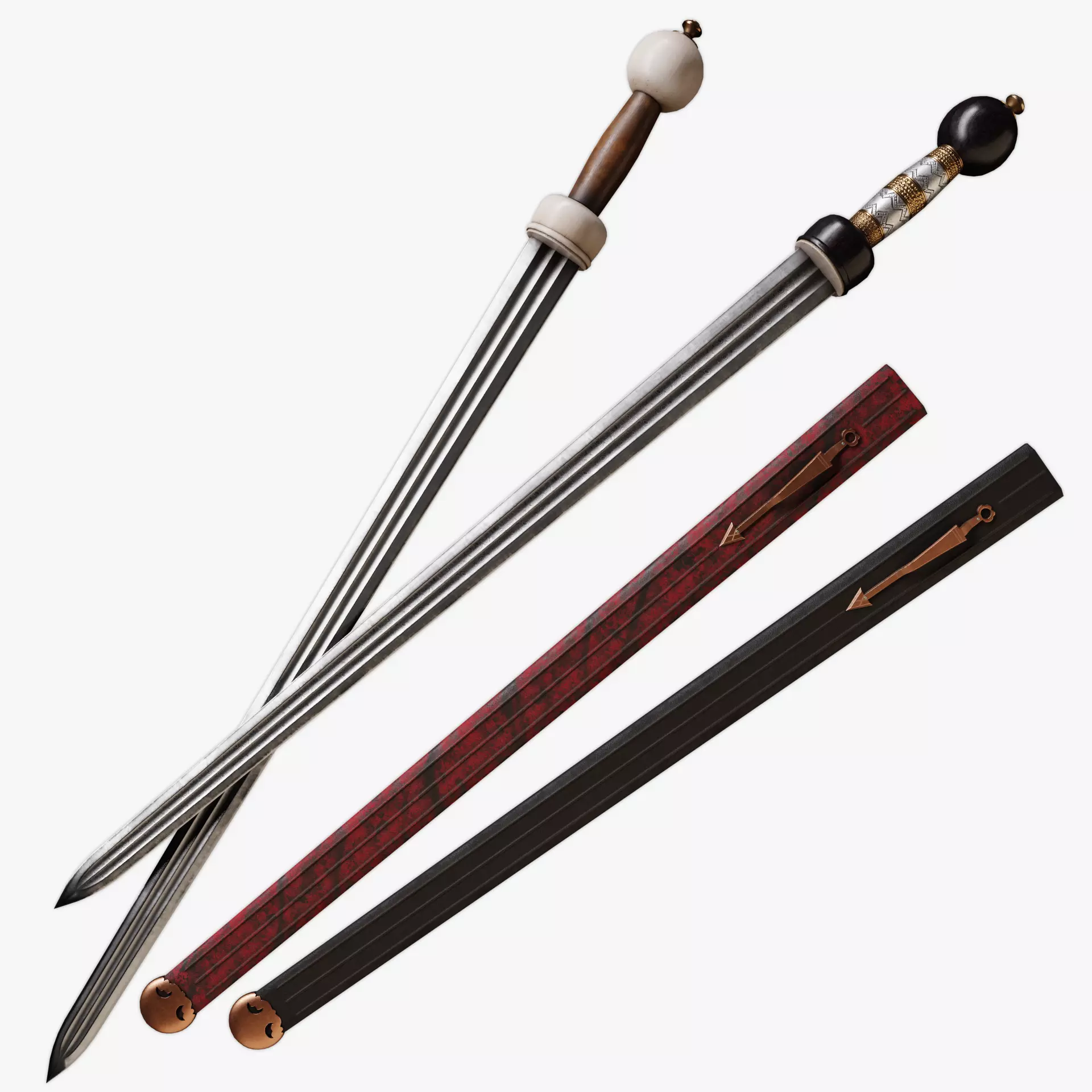 Roman Cavalry Sword Low-poly 3D model_0