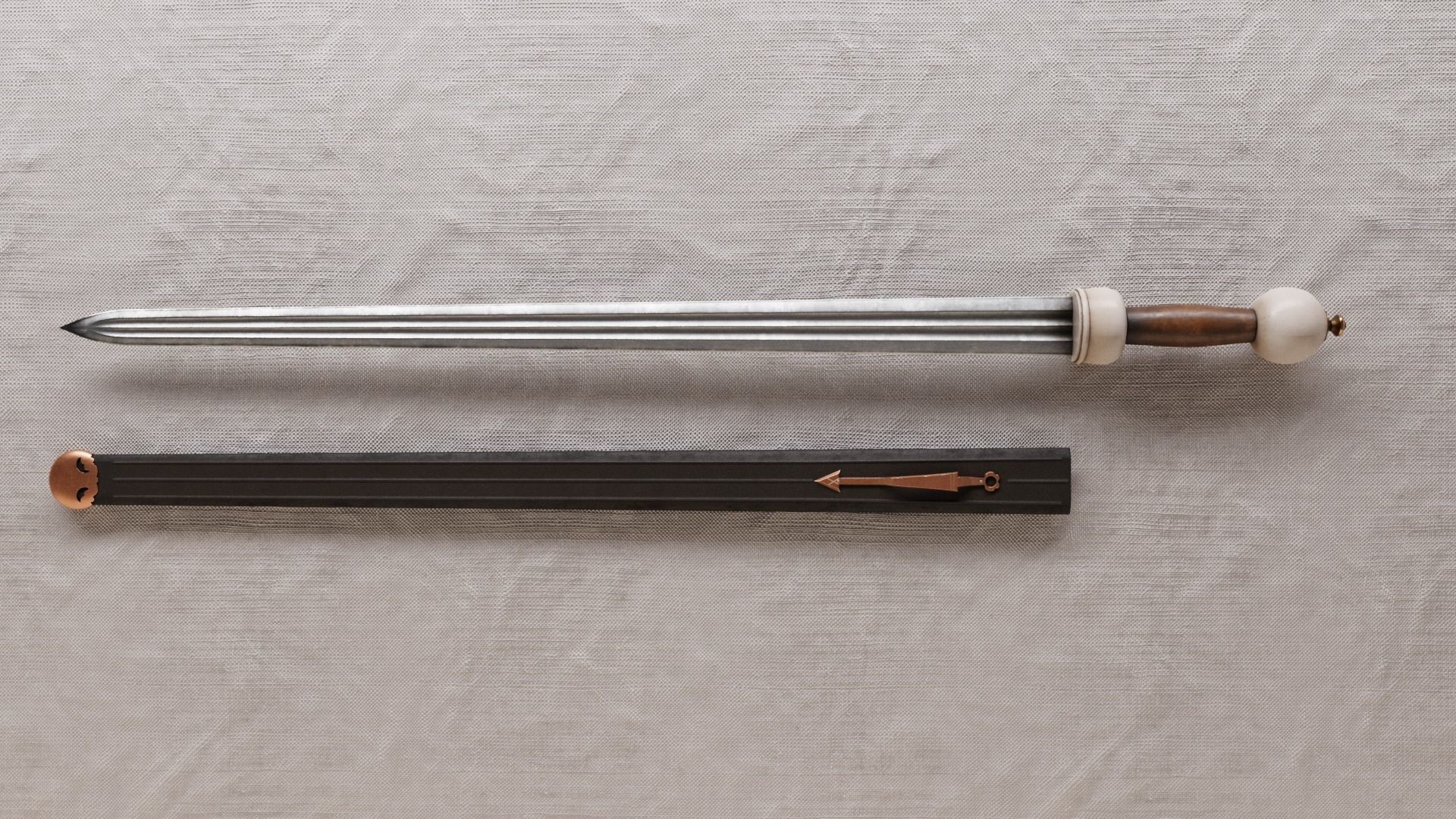 Roman Cavalry Sword Low-poly 3D model_18