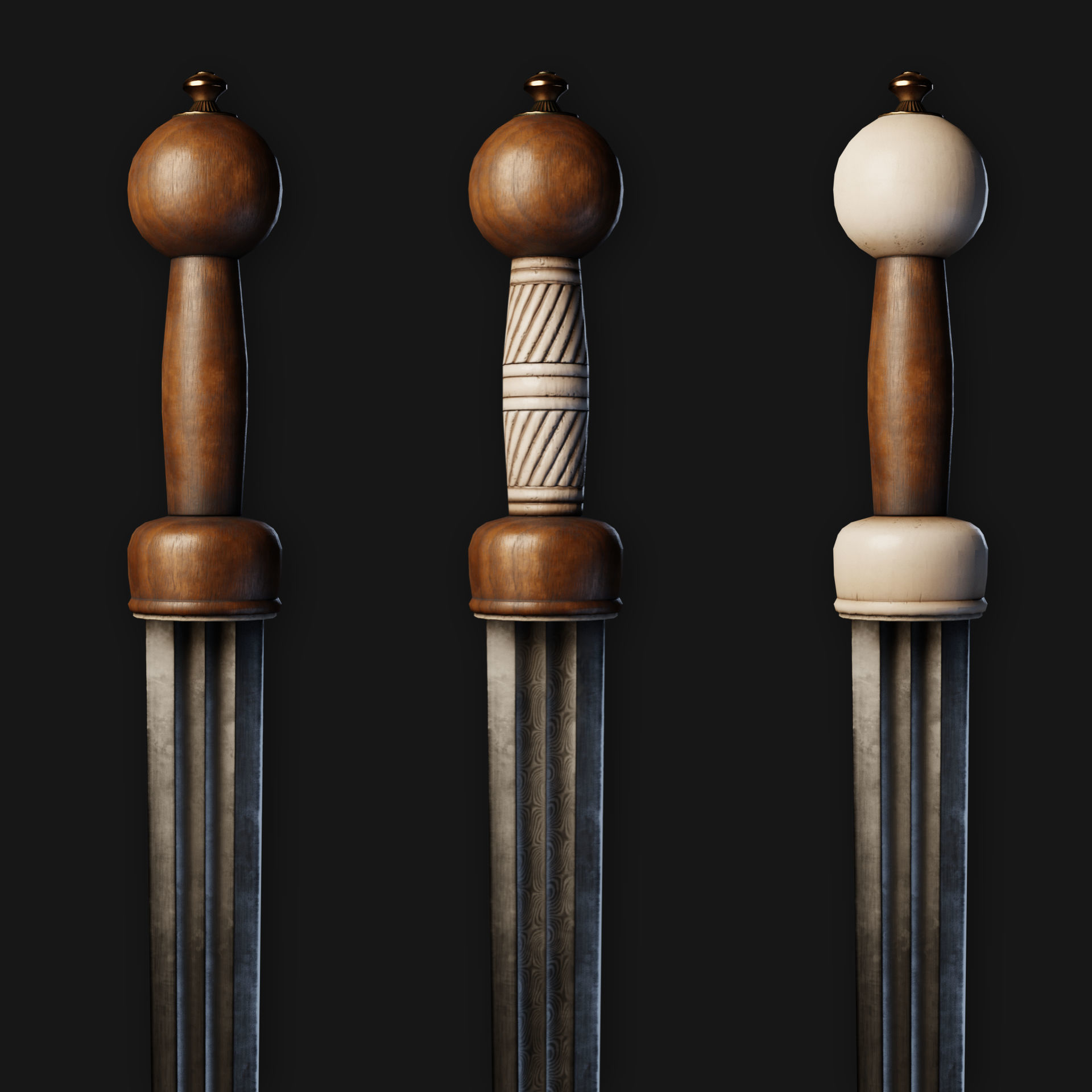 Roman Cavalry Sword Low-poly 3D model_6