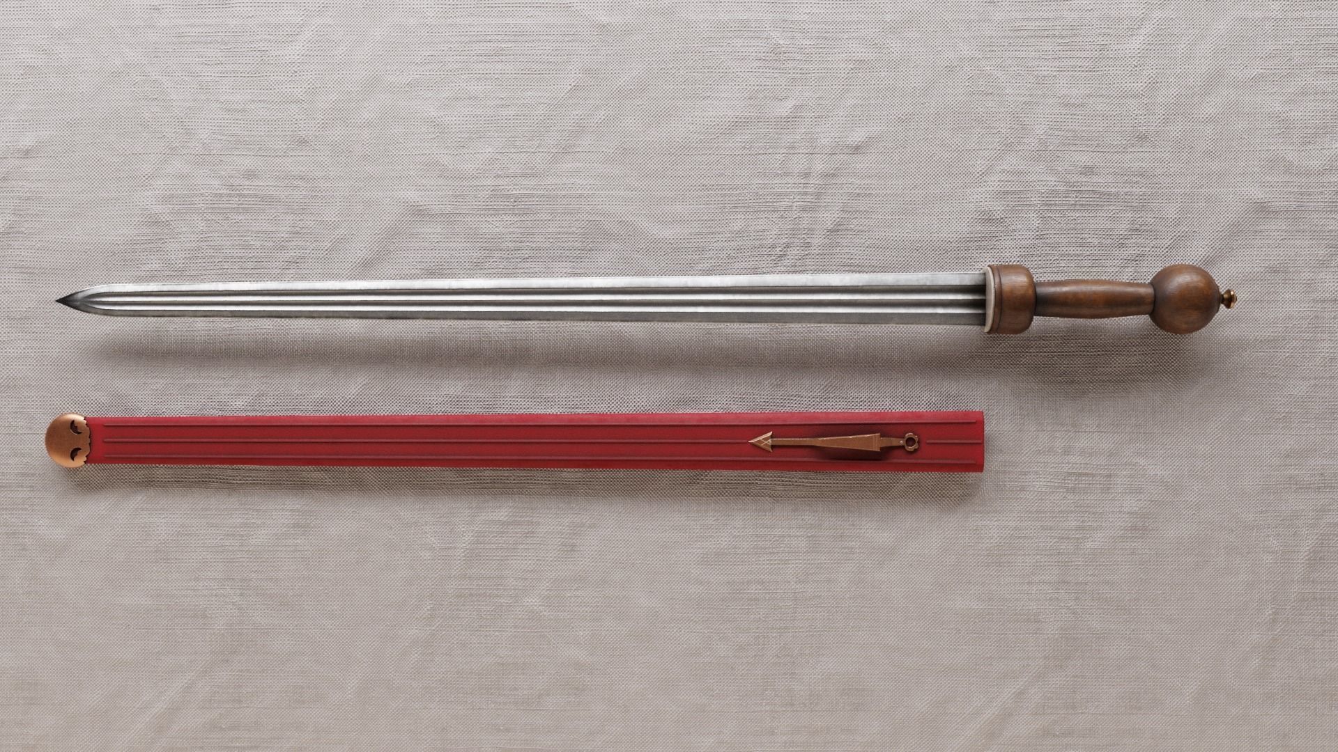 Roman Cavalry Sword Low-poly 3D model_16