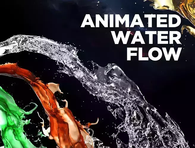 High quality realistically pouring 3d water flow - NO PLUGIN 3D model