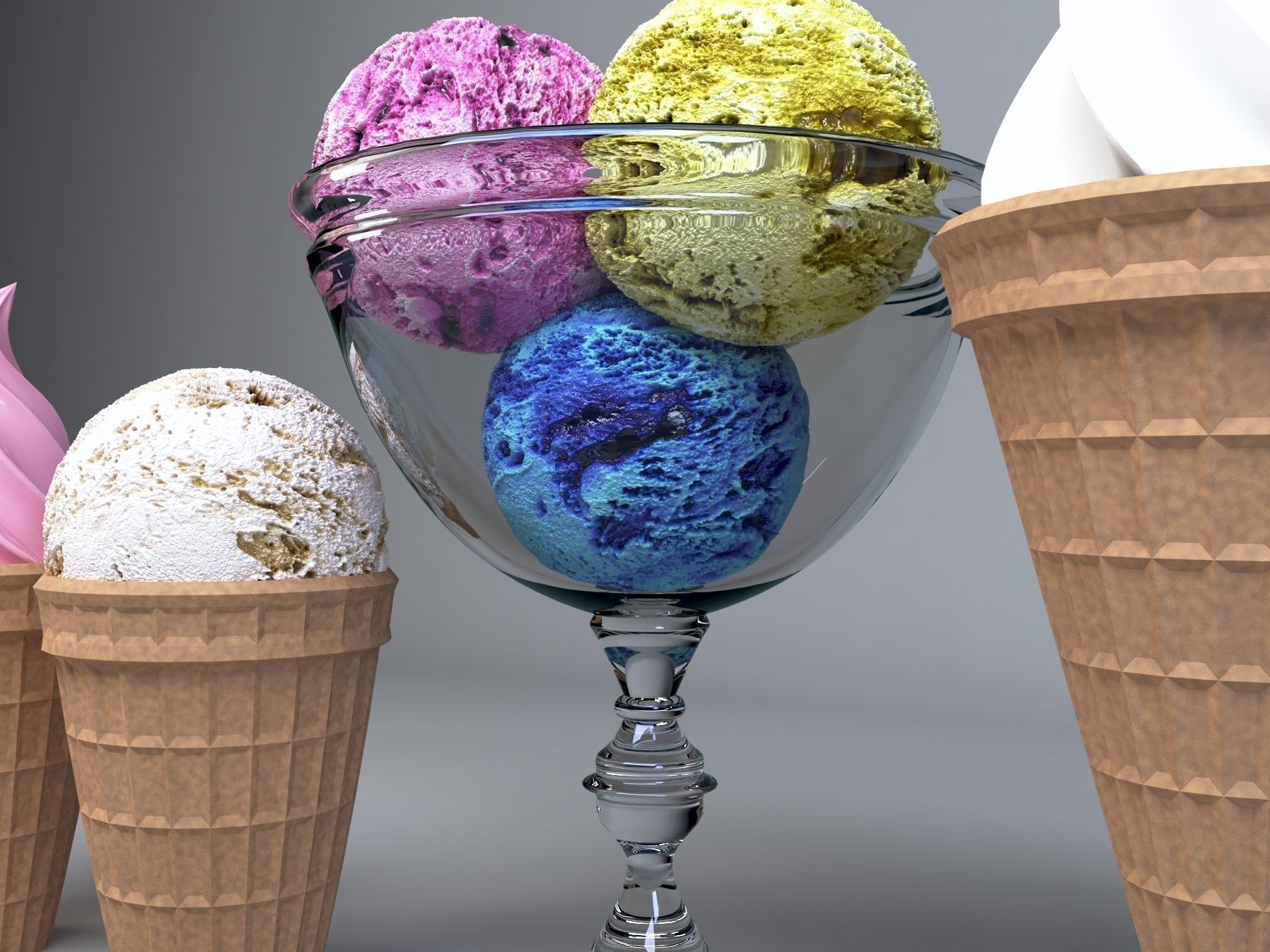Ice Cream Cone for Ice Cream Parlor 3D model_5