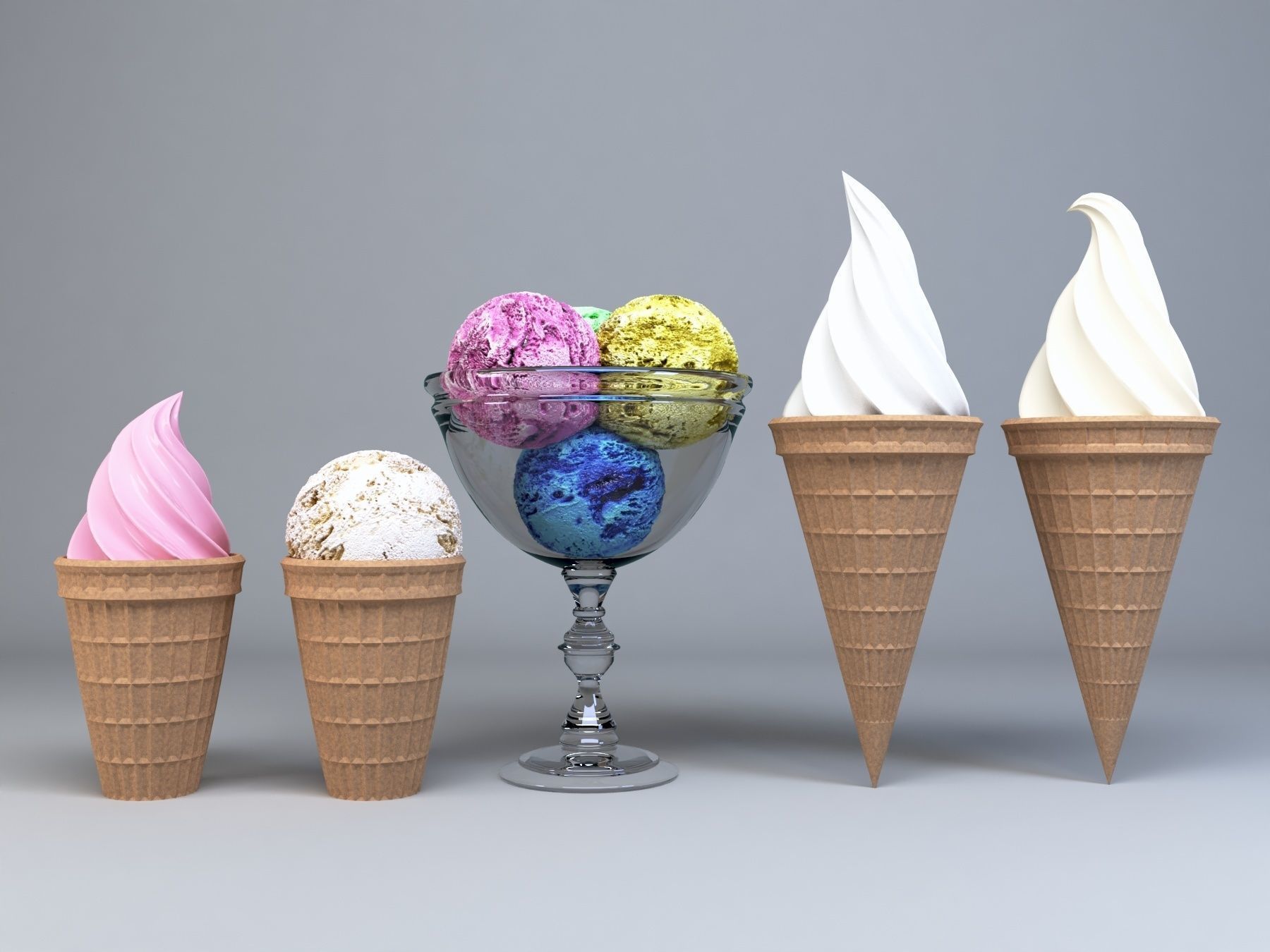 Ice Cream Cone for Ice Cream Parlor 3D model_3